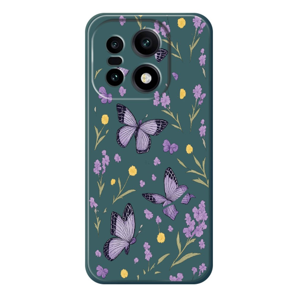 OnePlus 15 5G-skal, lila fjärilsmönster, tryck med rak kant, TPU-mobilbaksida