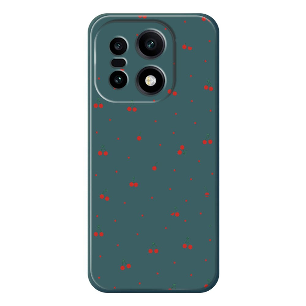 For OnePlus 15 5G Case Red Cherry Pattern Printing Straight Edge TPU Phone Back Cover