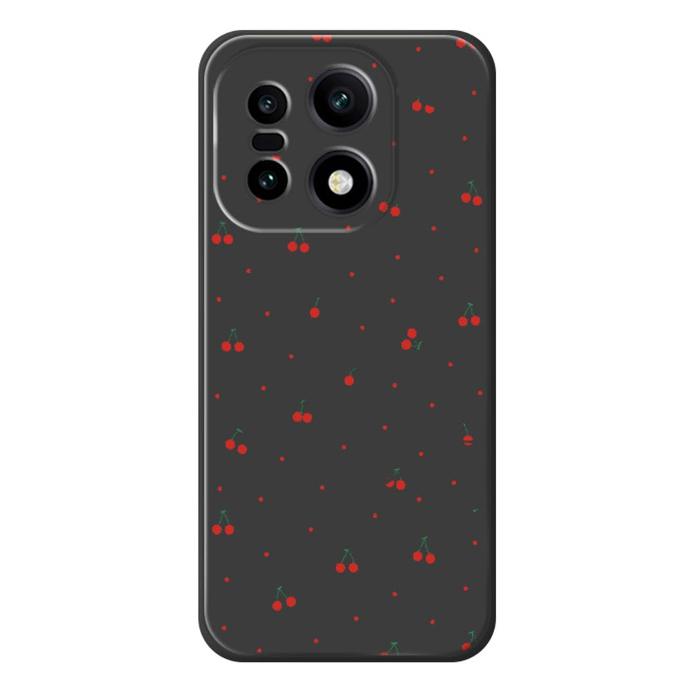 For OnePlus 15 5G Case Red Cherry Pattern Printing Straight Edge TPU Phone Back Cover