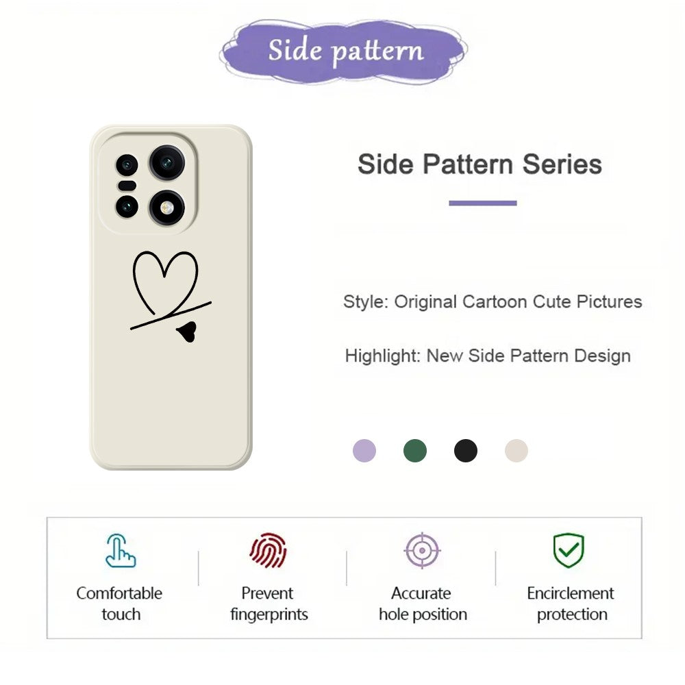 For OnePlus 15 5G Case Black Love Pattern Printing Straight Edge TPU Phone Back Cover