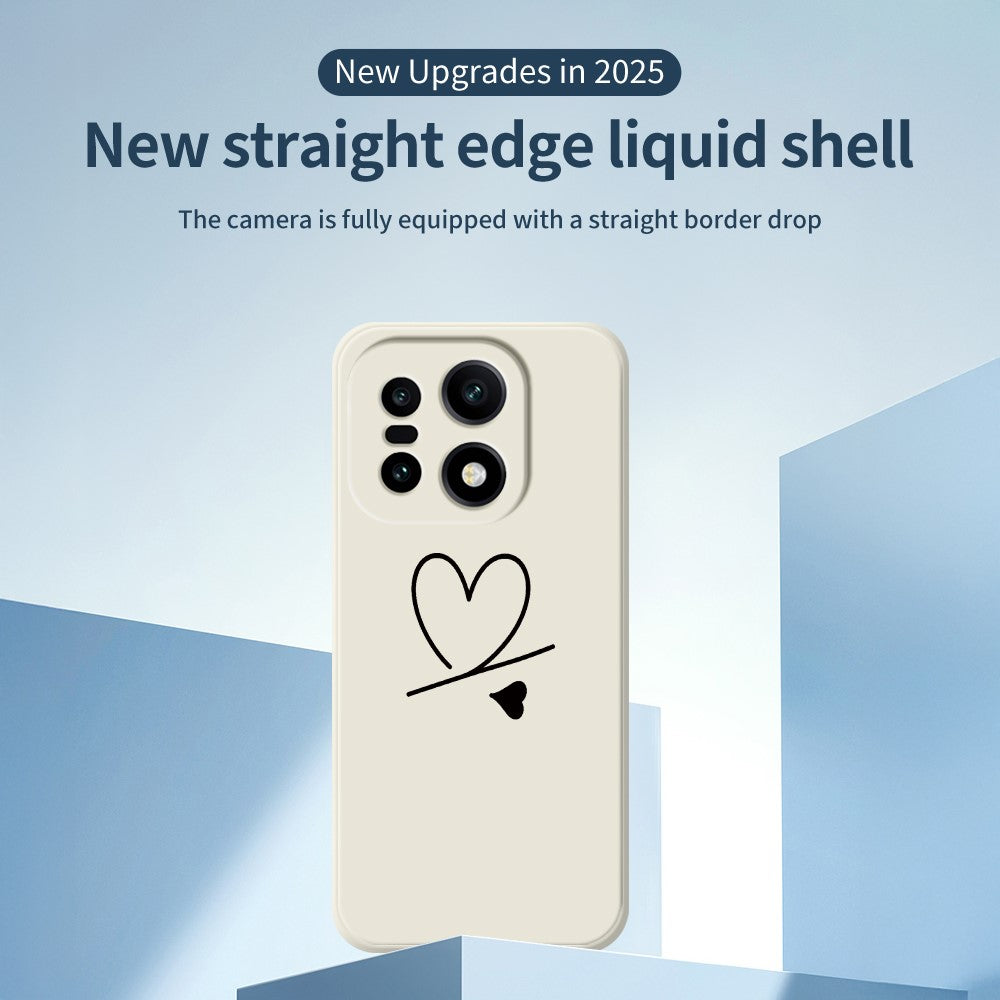 For OnePlus 15 5G Case Black Love Pattern Printing Straight Edge TPU Phone Back Cover