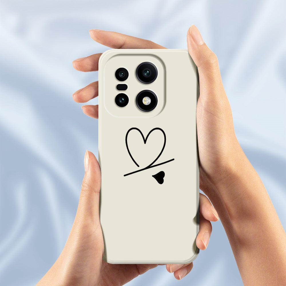 For OnePlus 15 5G Case Black Love Pattern Printing Straight Edge TPU Phone Back Cover