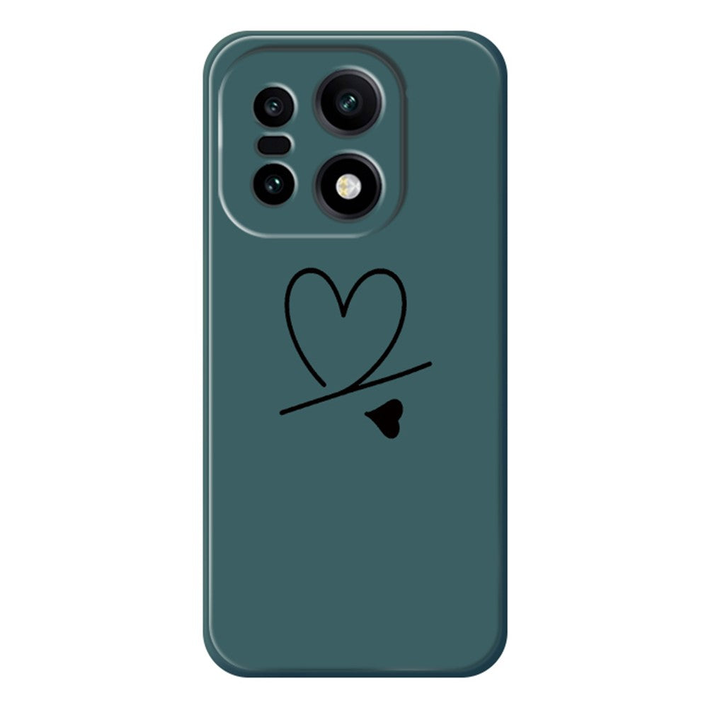 For OnePlus 15 5G Case Black Love Pattern Printing Straight Edge TPU Phone Back Cover
