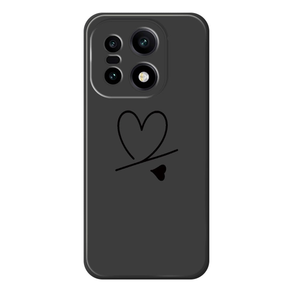 For OnePlus 15 5G Case Black Love Pattern Printing Straight Edge TPU Phone Back Cover