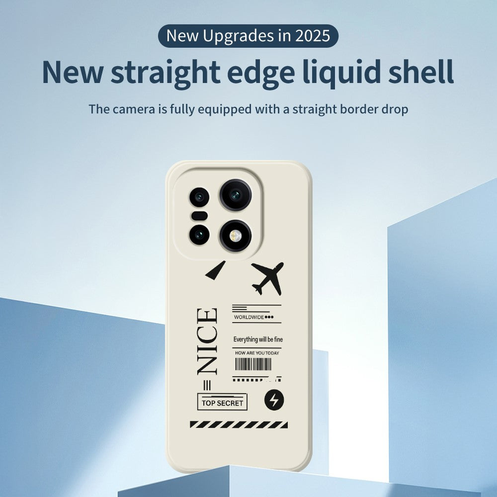 For OnePlus 15 5G Case Boarding Ticket Pattern Printing Straight Edge TPU Phone Back Cover