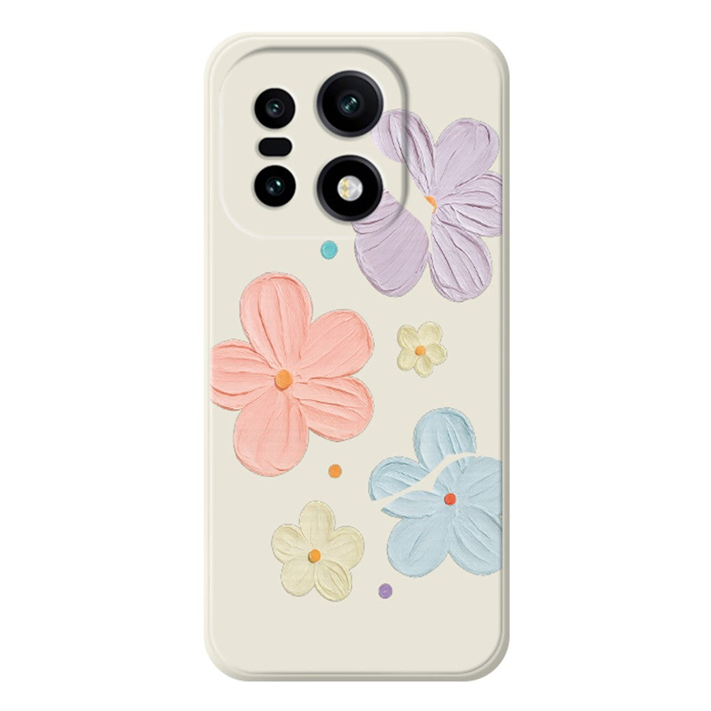 For OnePlus 15 5G Case Four Color Flowers Pattern Printing Straight Edge TPU Phone Back Cover