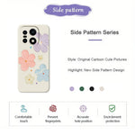 For OnePlus 15 5G Case Four Color Flowers Pattern Printing Straight Edge TPU Phone Back Cover