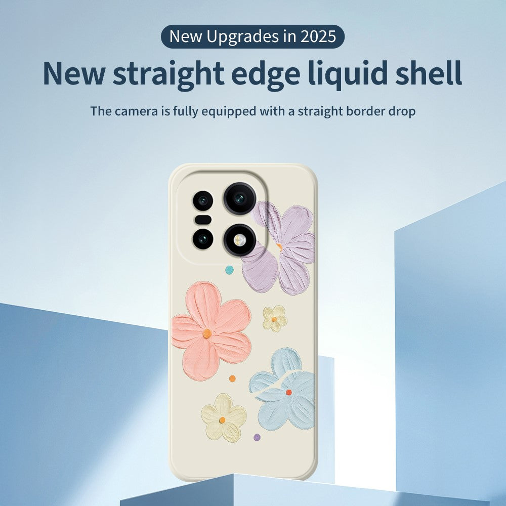 For OnePlus 15 5G Case Four Color Flowers Pattern Printing Straight Edge TPU Phone Back Cover
