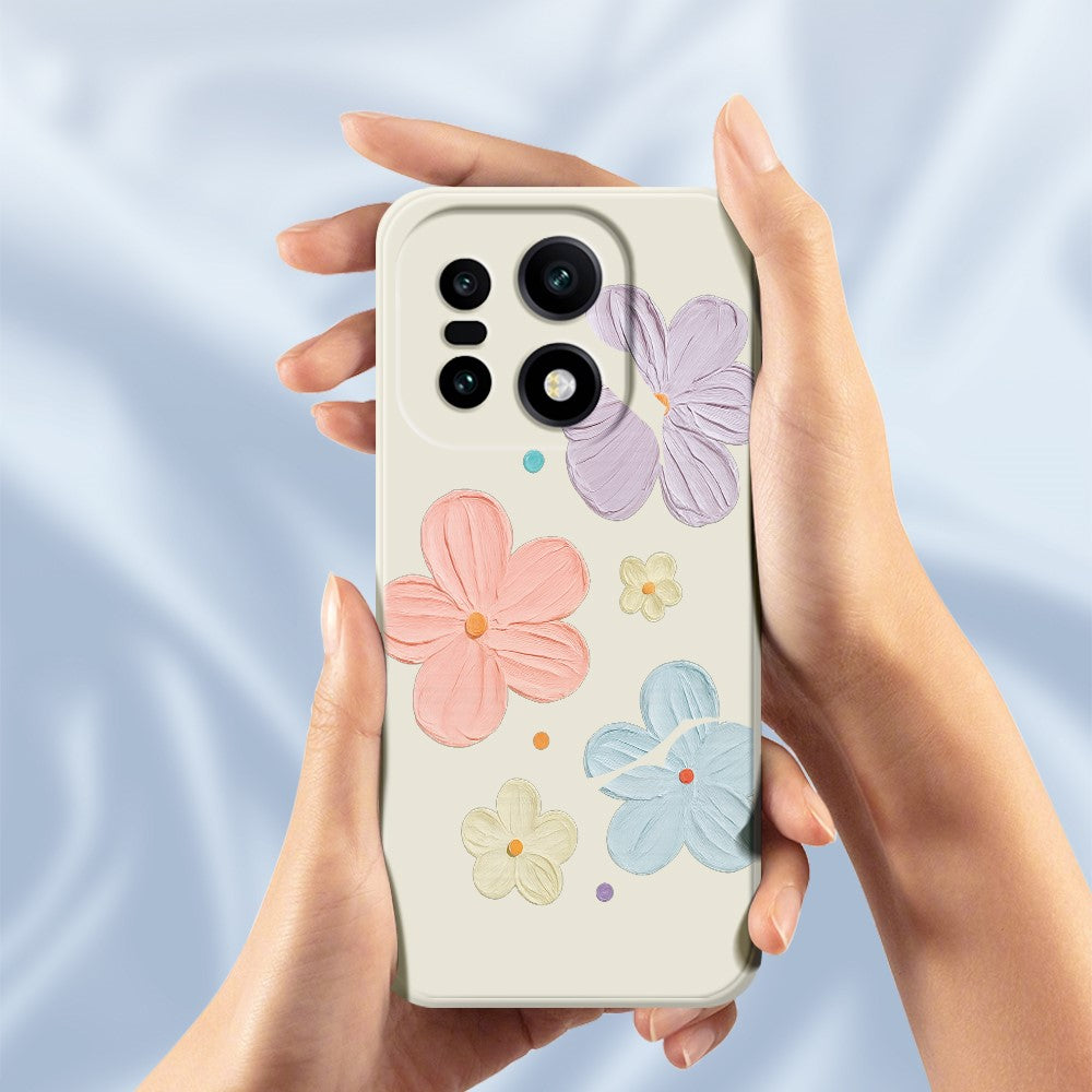 For OnePlus 15 5G Case Four Color Flowers Pattern Printing Straight Edge TPU Phone Back Cover