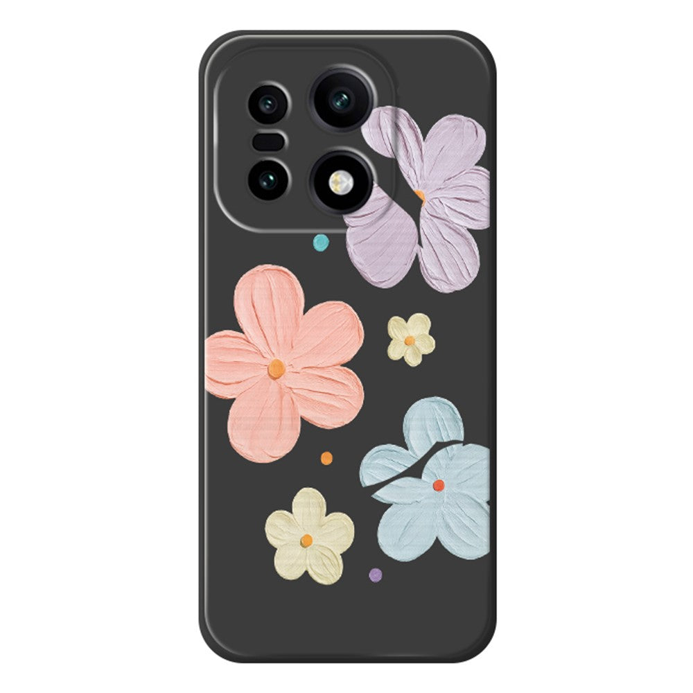 For OnePlus 15 5G Case Four Color Flowers Pattern Printing Straight Edge TPU Phone Back Cover