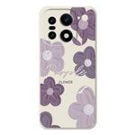For OnePlus 15 5G Case Purple Flower Pattern Printing Straight Edge TPU Phone Back Cover