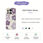 For OnePlus 15 5G Case Purple Flower Pattern Printing Straight Edge TPU Phone Back Cover