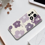 For OnePlus 15 5G Case Purple Flower Pattern Printing Straight Edge TPU Phone Back Cover