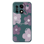 For OnePlus 15 5G Case Purple Flower Pattern Printing Straight Edge TPU Phone Back Cover