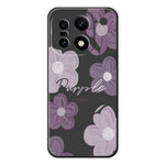 For OnePlus 15 5G Case Purple Flower Pattern Printing Straight Edge TPU Phone Back Cover