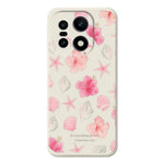For OnePlus 15 5G Case Shell Peach Blossom Pattern Printing Straight Edge TPU Phone Back Cover