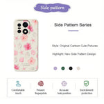 For OnePlus 15 5G Case Shell Peach Blossom Pattern Printing Straight Edge TPU Phone Back Cover