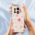For OnePlus 15 5G Case Shell Peach Blossom Pattern Printing Straight Edge TPU Phone Back Cover