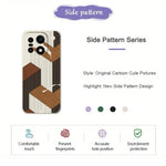 For OnePlus 15 5G Case Geometric Wood Grain Pattern Printing Straight Edge TPU Phone Back Cover