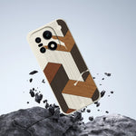 For OnePlus 15 5G Case Geometric Wood Grain Pattern Printing Straight Edge TPU Phone Back Cover