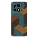 For OnePlus 15 5G Case Geometric Wood Grain Pattern Printing Straight Edge TPU Phone Back Cover