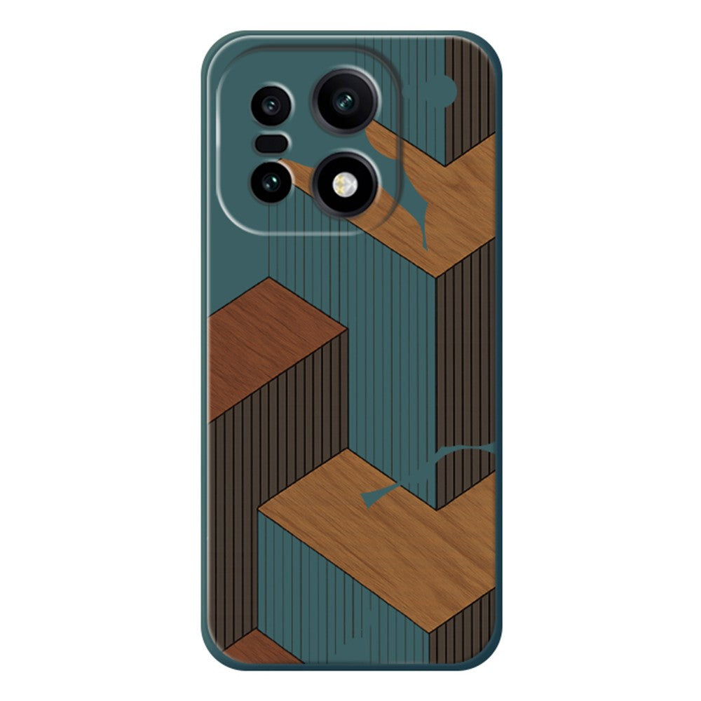 For OnePlus 15 5G Case Geometric Wood Grain Pattern Printing Straight Edge TPU Phone Back Cover