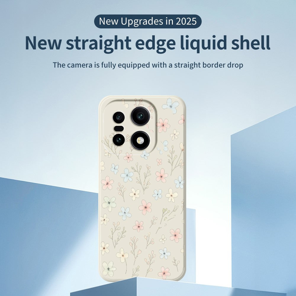 For OnePlus 15 5G Case Small Flower Branches Pattern Printing Straight Edge TPU Phone Back Cover