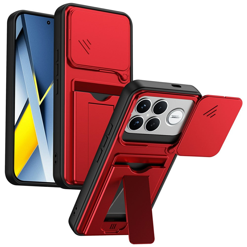 For Xiaomi Redmi K90 Pro Max 5G / Poco F8 Ultra Case Lens Protection Kickstand PC + TPU Phone Cover with Card Holder