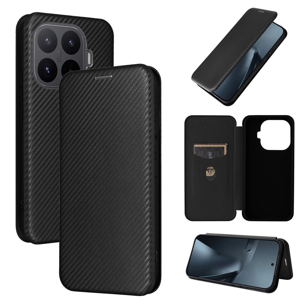 Xiaomi 17T Pro-skal i kolfiberstruktur, fallsäkert PU-läder, mobilskal