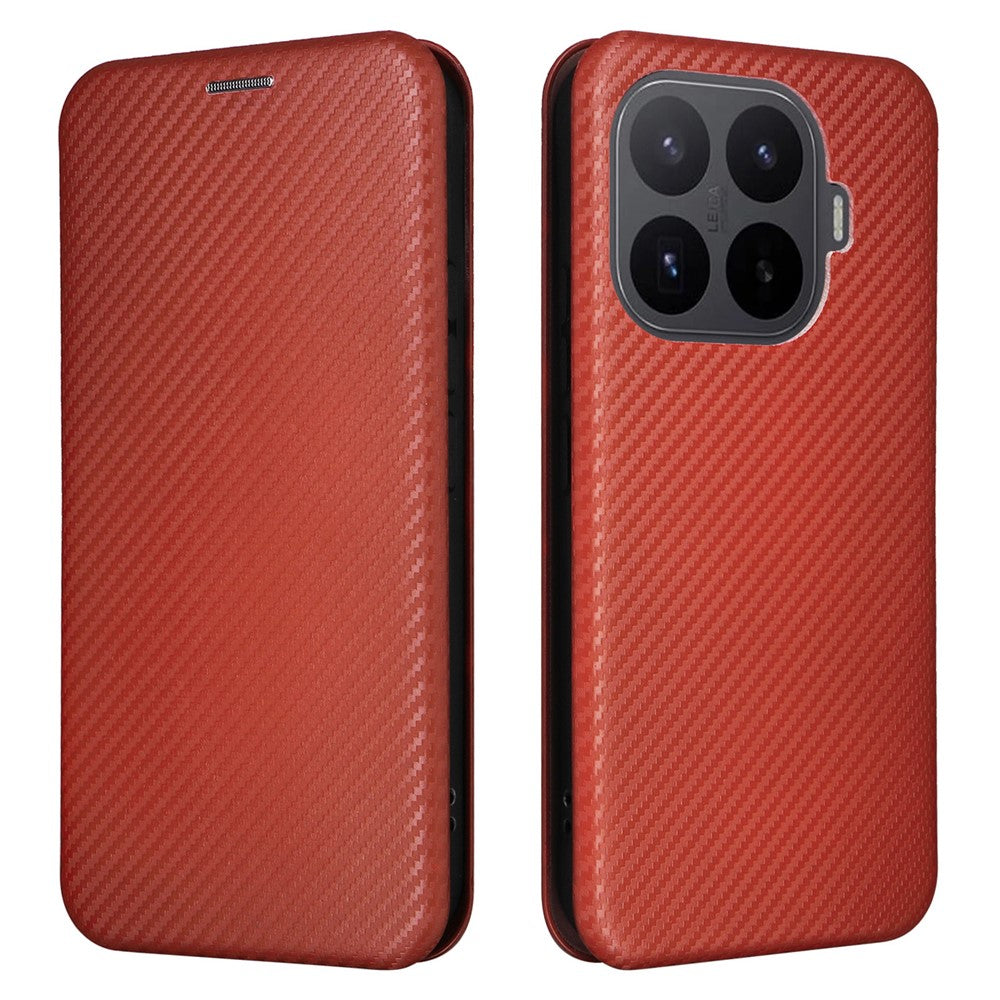 For Xiaomi 17T Pro Case Carbon Fiber Texture Drop-Proof PU Leather Phone Cover