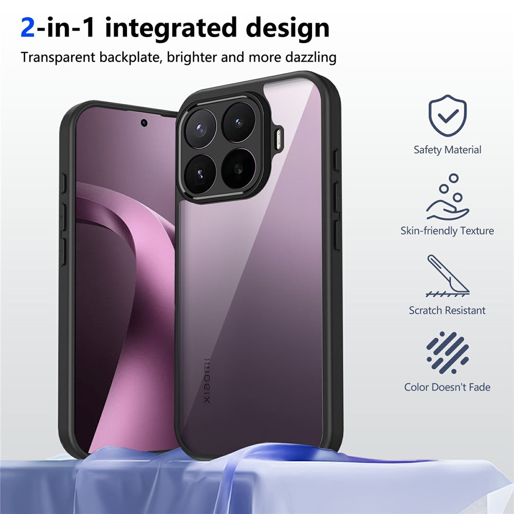 For Xiaomi 17T Pro Case Matte Skin Touch Clear PC + TPU Shockproof Phone Back Cover