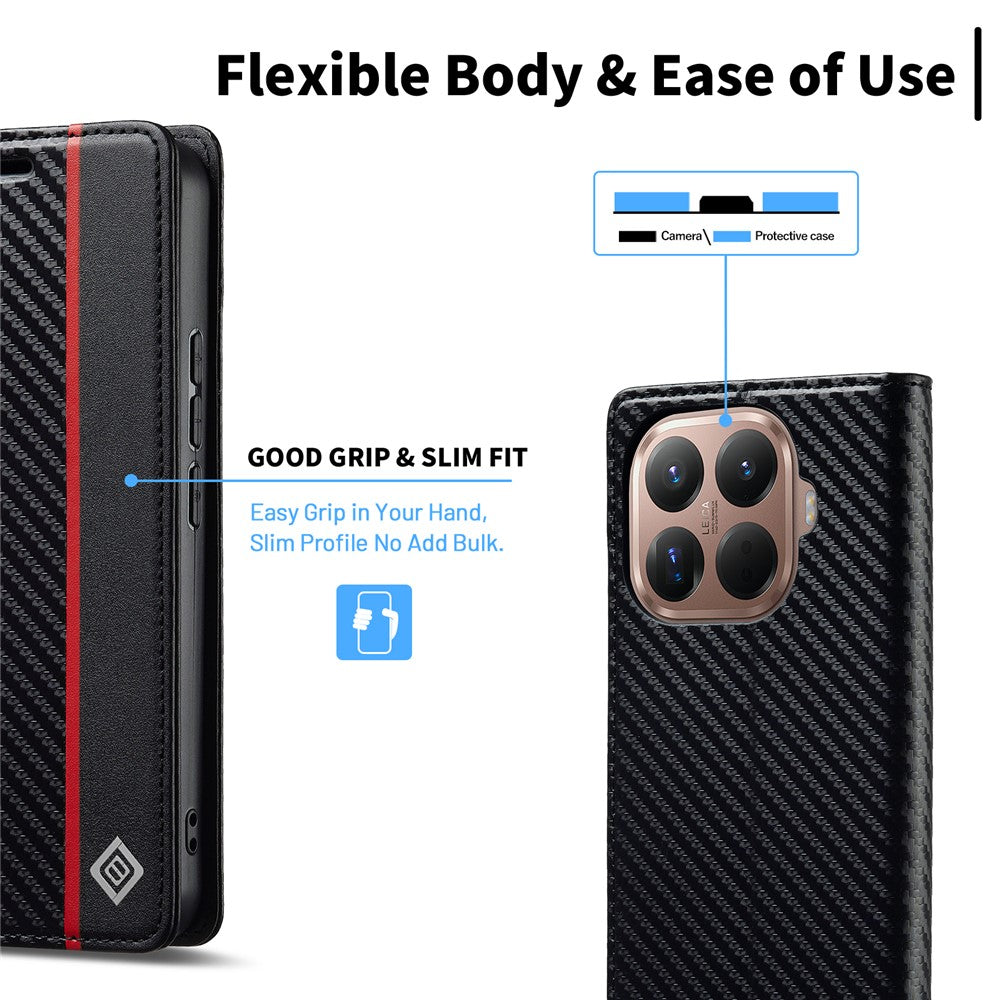 LC.IMEEKE for Xiaomi 17T Pro Wallet Case Carbon Fiber Texture Leather Phone Cover
