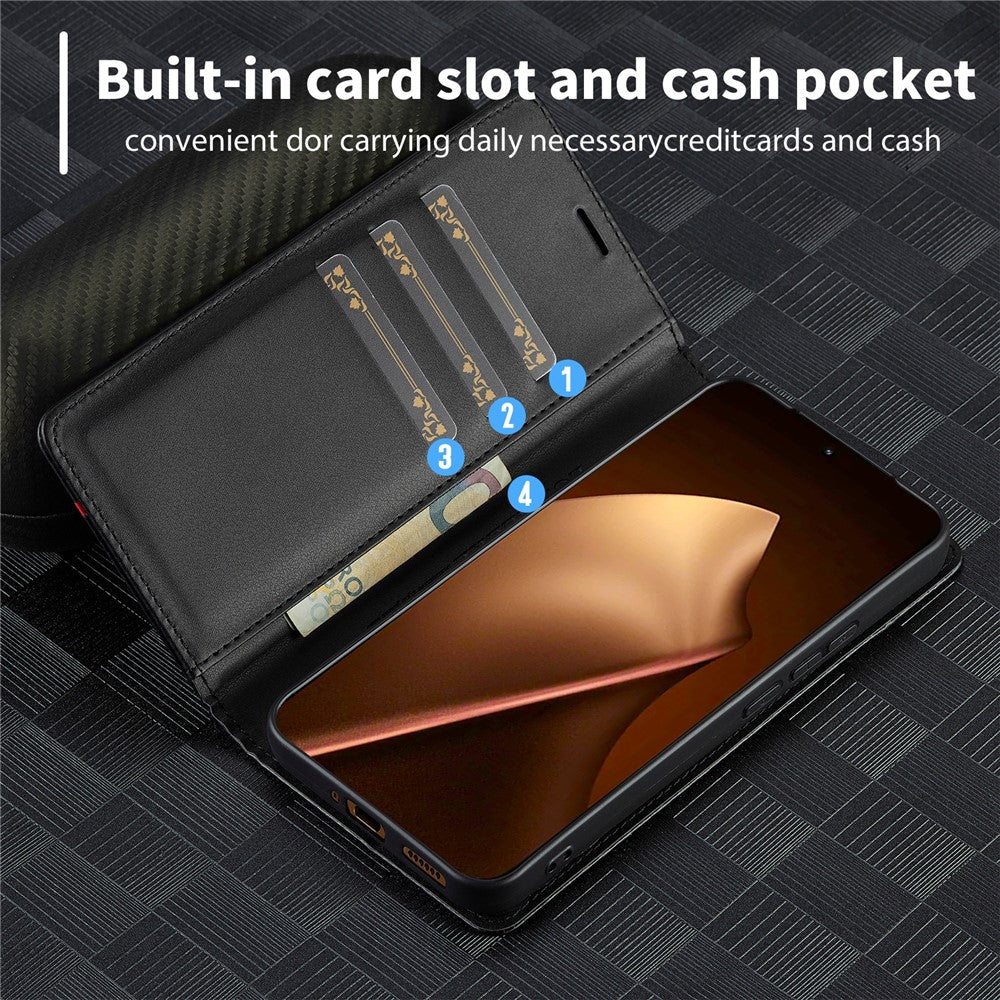 LC.IMEEKE for Xiaomi 17T Pro Wallet Case Carbon Fiber Texture Leather Phone Cover