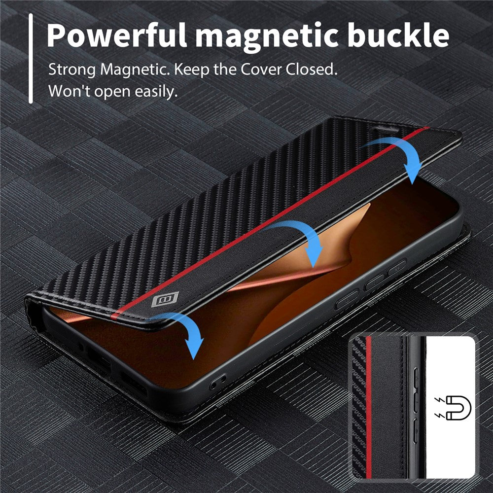 LC.IMEEKE for Xiaomi 17T Pro Wallet Case Carbon Fiber Texture Leather Phone Cover