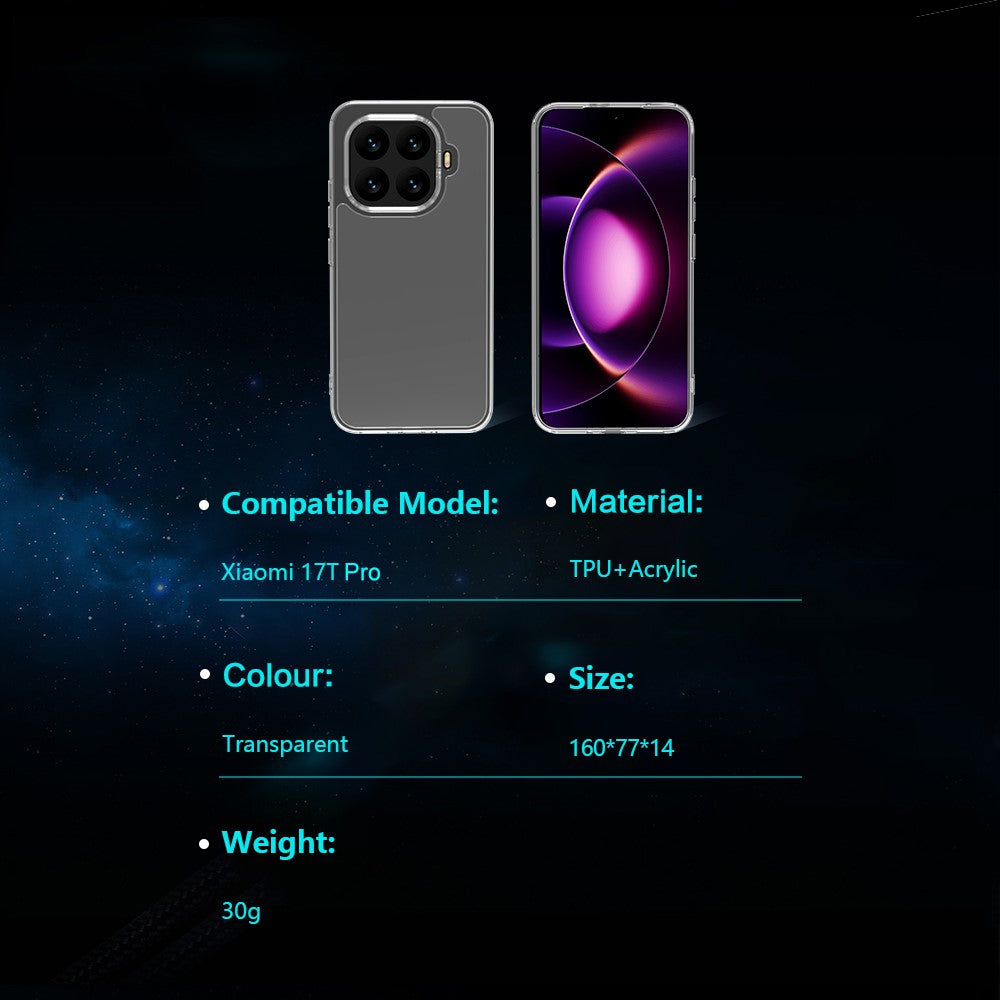 LEREACH TOC-serien för Xiaomi 17T Pro-skal i TPU + akrylfodral för mobil