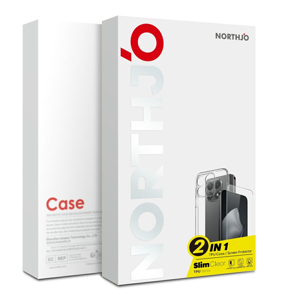 NORTHJO For Xiaomi 17T Pro Case Soft TPU Clear Phone Cover with Tempered Glass Screen Protector