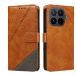 For Xiaomi 17T Pro Leather Case Geometric Line Design Wallet Phone Cover with Wrist Strap
