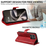 Motorola Moto G37 5G / Motorola Moto G47 5G / Motorola Moto G37 Power 5G-læderetui med geometrisk linjedesign, tegnebogsetui med håndledsrem