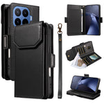 For Xiaomi 17T Case with Multi-Card Holder and Strap PU Leather Phone Cover Stand