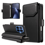 For Xiaomi 17T Case with Multi-Card Holder and Strap PU Leather Phone Cover Stand