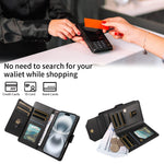 For Xiaomi 17T Case with Multi-Card Holder and Strap PU Leather Phone Cover Stand