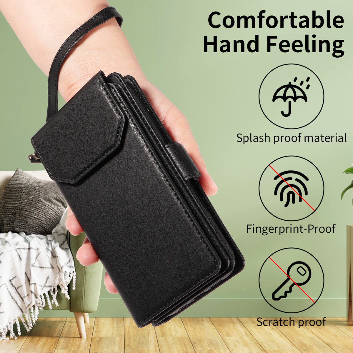 For Xiaomi 17T Case with Multi-Card Holder and Strap PU Leather Phone Cover Stand