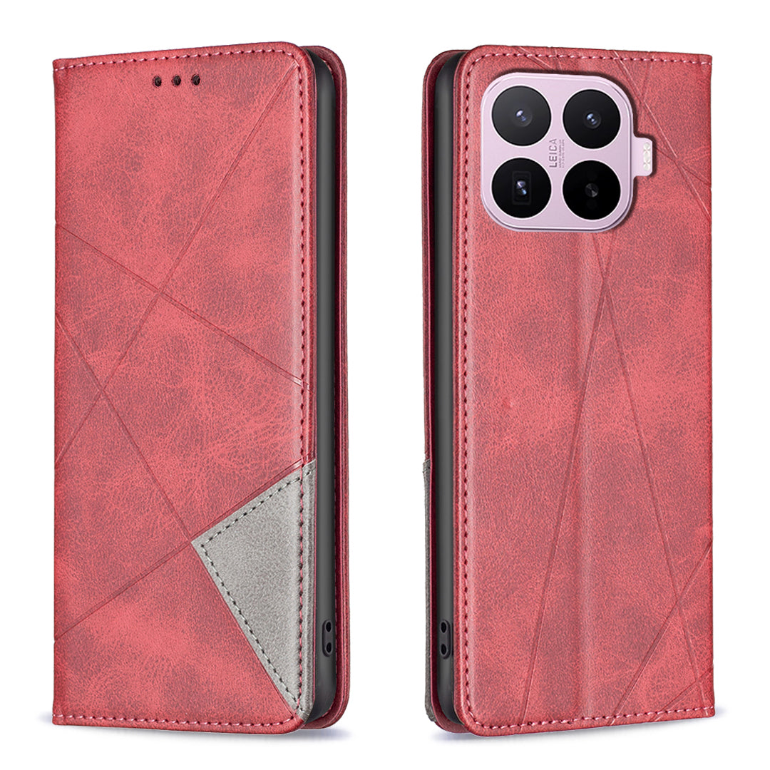 For Xiaomi 17T Case Card Slots Geometry Imprint Leather Phone Cover