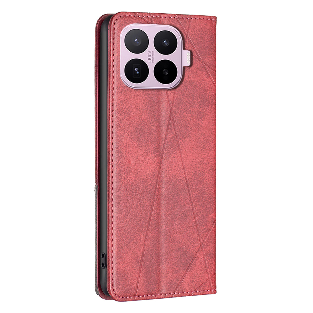 For Xiaomi 17T Case Card Slots Geometry Imprint Leather Phone Cover