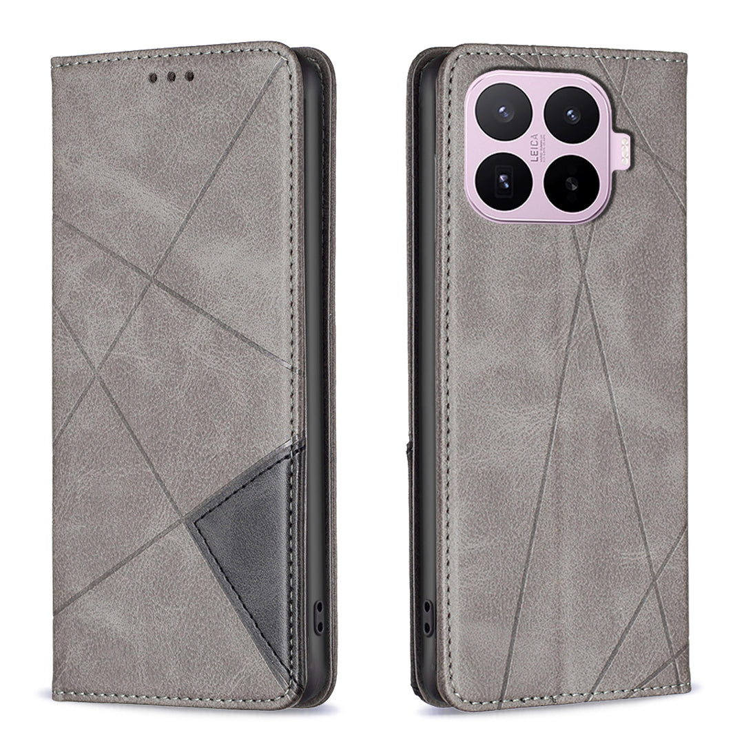 For Xiaomi 17T Case Card Slots Geometry Imprint Leather Phone Cover
