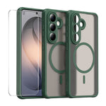 HAT PRINCE for Samsung Galaxy S26+ ENKAY  Magnetic Case with Tempered Glass Support Ultrasonic Unlocking PC TPU Matte Phone Cover