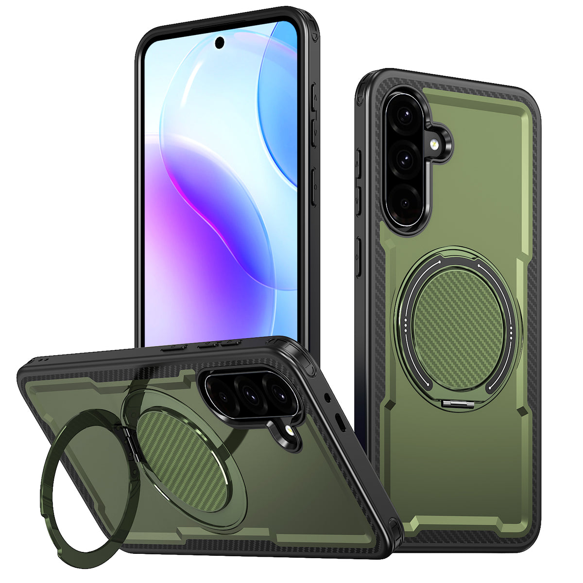 Til Samsung Galaxy A27 5G Magnetisk Etui TPU + PC Støtteben Telefoncover