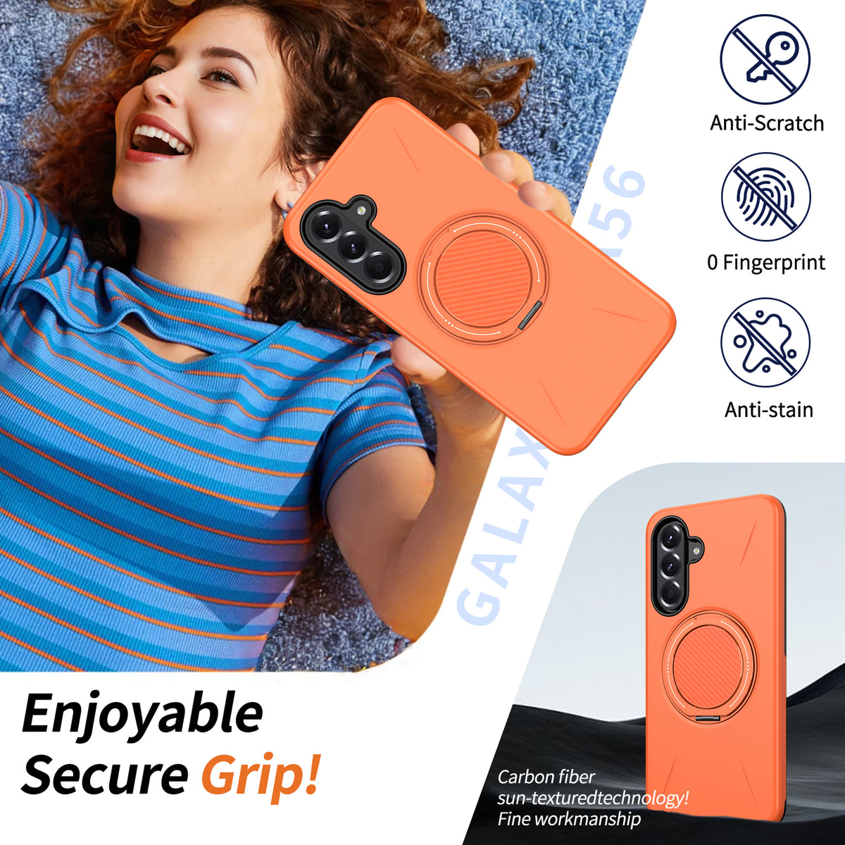 For Samsung Galaxy A27 5G Magnetic Case Rotating Kickstand TPU + PC Phone Cover