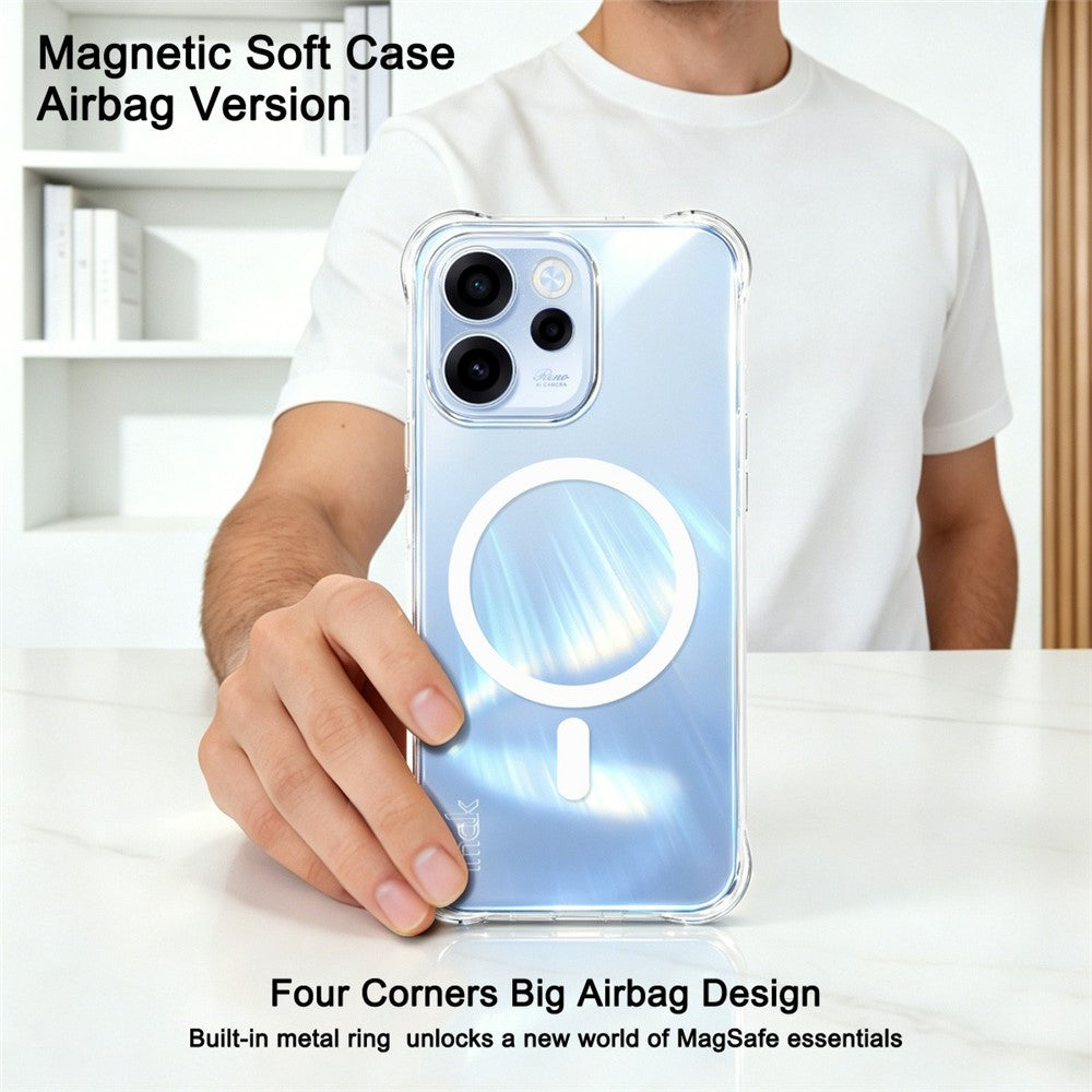 IMAK för Oppo Reno15 F 5G Magnetiskt Skal Airbag Stötsäkert Skydd TPU mobilskal