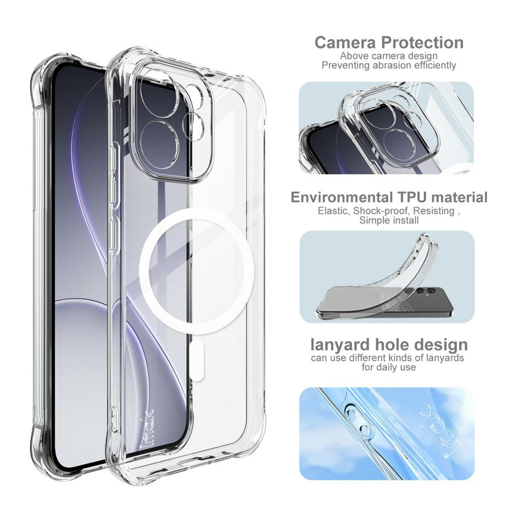 IMAK för Oppo Reno15 F 5G Magnetiskt Skal Airbag Stötsäkert Skydd TPU mobilskal